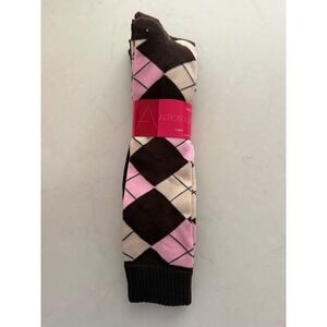 Aerosoles Women Argyle Crew Socks 3 Pack Brown Pink Tan‎ Cotton Blend New